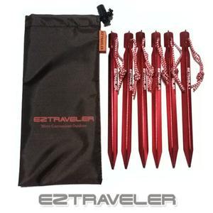 이지트래블러 알루미늄 Y펙 18cm 6개세트 보관가방포함 텐트팩