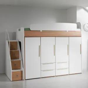 타임특별가)컨셉트 MU-128 E0 수납형 계단 벙커 이층 침대+옷장 DF903039