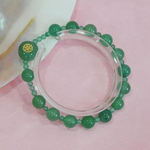 쑥비취 원석 금장 합장주 - 아벤츄린 천연원석 남성 여성 염주팔찌 패션염주 커플 3&8mm