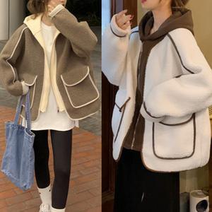 양털 뽀글이 집업 후드 여성점퍼 자켓 겨울 아우터