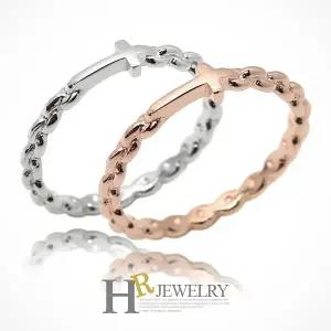 [호림쥬얼리]실버92.5정품)예쁜(HR)실버 체인 십자가 반지(택1)