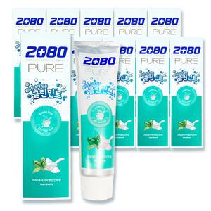 2080 베이킹소다 담은 퓨어 치약 클린민트향 120g x10개 구취케어 충치예방