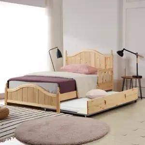 로렌  네추럴) 원목 슈퍼 어린이 공주 이단 슬라이딩 침대