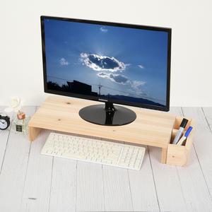 원목 듀얼 컴퓨터 모니터받침대 1단 수납 선반 기본 소켓