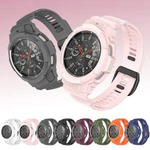 갤럭시워치4 40 42 44 46mm 클래식 전용 일체형 보호범퍼 밴드시계줄 실리콘 스트랩