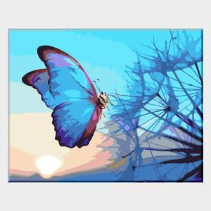 (물감 2배) 모모픽스페인팅 유화그리기 G06 민들레 나비  40x50 유화 그림 붓 세트