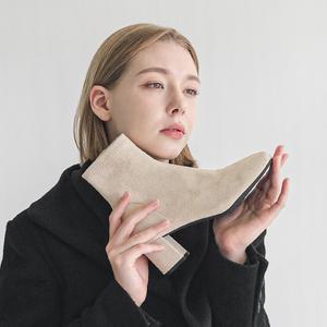 [공식판매] 올리 루나 앵클부츠 (굽높이 선택 3/5/7cm) 스웨이드 스판 삭스 여성 부츠