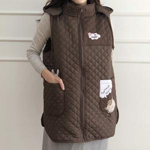 [한스갤러리] 겨울 앞치마 기모 누빔 방한 식당 김장 패딩 어린이집 앞치마