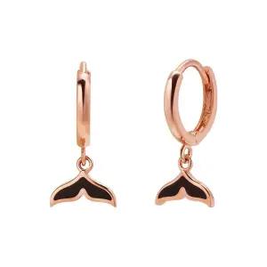 18K 귀걸이 원터치 금 에폭시 고래 꼬리