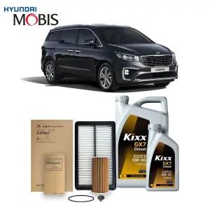 더뉴 카니발 YP 2.2 디젤 (18-20년식) 킥스합성유+순정필터세트 5W30