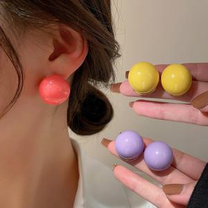 러블리 캔디 컬러 물방울 왕볼 귀걸이 귀여운 봄 여름 예쁜 데일리 패션 포인트 볼드한 귀고리 악세사리