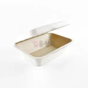 펄프용기 DRP B-001 뚜껑 일체형 500개 크라프트 사각 종이도시락