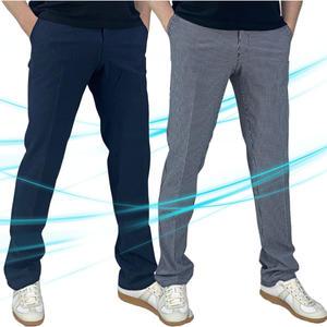 여름 중년 남성 남자 잔체크 스판 골프바지 JP 냉감 기능성 바지 골프웨어 하의 빅사이즈