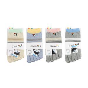 [삭스랩]아놀드 파마 여자발목 발가락양말 골지 링글 스니커즈 색상혼합 랜덤1