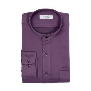 겨울 남자 차이나 카라 남방 셔츠 남성 라운드 넥 보라색 샤츠 D차이나-3029w