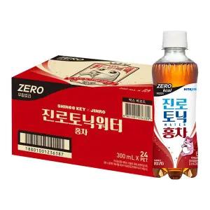 [소비기한 임박] 하이트진로 토닉워터홍차, 300ml, 24개