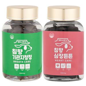 강아지 기관지 협착증 영양제 댕이수랏간 침향 기관지청청 100g 1개+침향 심장튼튼100g 1개