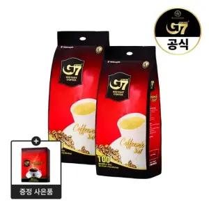 G7 베트남 커피 3IN1 커피믹스 100개입 x 2개 + 퓨어블랙 라이트 25개입 구성