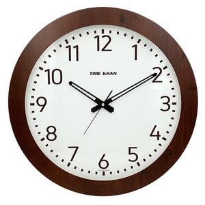 월넛 벽시계 벽걸이 원형 원목프레임 교실 거실 사무실 판촉 개업선물 50cm 브라운