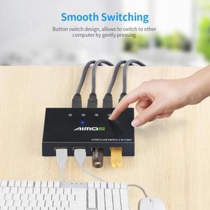 AIMOS AM-404K USB 프린터 공유 스위처 4 포트 키보드 마우스 디스크 HDD 컨트롤러