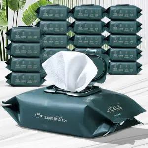 그린 물티슈 72매 20팩 아기 대용량 두꺼운 물휴지