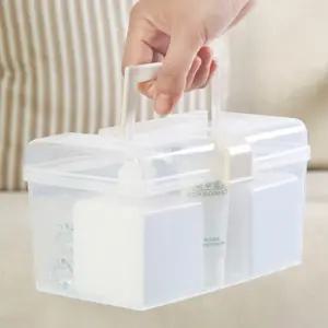 손잡이 만능보관함 소 투명 플라스틱박스 미니 화장품 약통정리함