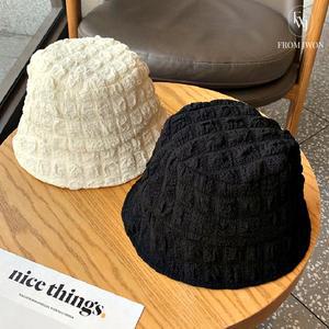 여성 벙거지 엠보 버킷햇 구름 모자 양면 봄 여름 데일리