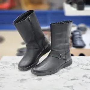 [허시파피]여성 4Cm통굽 심플 캐주얼룩 하프부츠 CCCCATP614