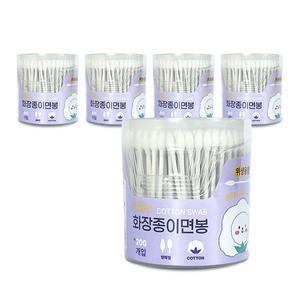 이지앤 화장종이면봉 200P(원통)-5개 원통면봉 멸균면봉 종이면봉 메이크업 고급면봉