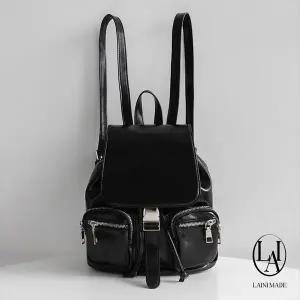 [하프클럽/]자체제작 유니크 버클 투포켓 레더 백팩 lm-7065c