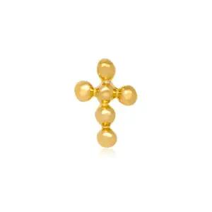 순금 한쪽 미니 피어싱 24K [볼 십자가]