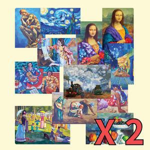 2인용 명화 그림 스티커아트 키트 집콕놀이 미술활동 유아 전통만들기 교구