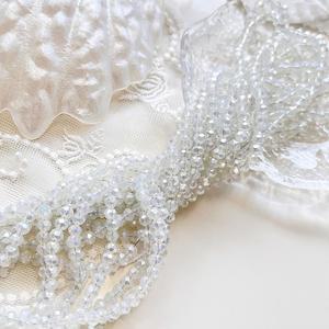 [1줄]4mm 크리스탈 론델컷 투명AB 문스톤 2-400-5 비즈공예 악세사리재료