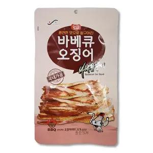 진주식품 바베큐 오징어 50g 촉촉 오징어 귀채 주전부리 마른안주