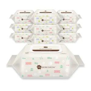 크리넥스 그린핑거 베베그로우 물티슈 캡형 100매입 10팩 (1000매)