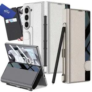 갤럭시Z폴드7 Z폴드6 제트지 카드 펜수납 다이어리 가죽 힌지보호 거치대 핸드폰 케이스