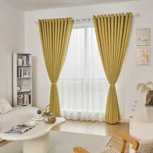 커튼콜 루엔 솔리드 아일렛 암막커튼 2장구성/방한,방풍 창문 긴창