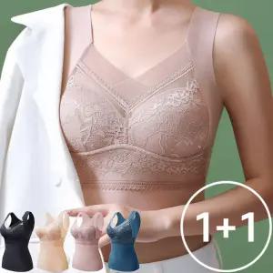 [로즈엘리][1+1] 이중기모 노와이어 롱브라탑 겨울내의 4컬러