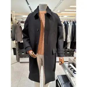 갤러리아 본 캐시미어 트윌 블랙 루즈핏 발마칸 코트 BN3WHA562