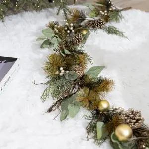 크리스마스 솔방울 가랜드 벽장식 방울방울 리얼 소나무 150cm 테이블 벽걸이 소품 용품 데코 겨울 촬영