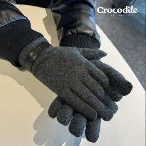 크로커다일 가죽띠 로고 스마트터치 남성 모장갑