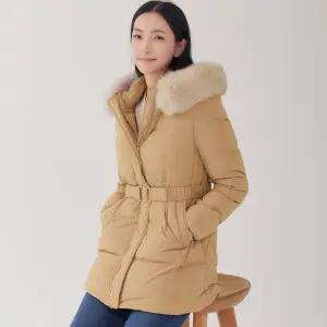 [지센] (3컬러) 폭스후드 벨트 덕다운 패딩 LSDWOA53