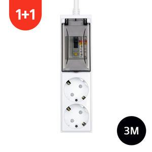 [1개+1개] 4000w 고용량 멀티탭 누전차단 2구 3M