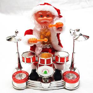 캐롤노래 드럼 산타인형 크리스마스 선물 장식 장난감