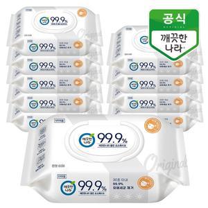 깨끗한나라 99.9 클린 손소독티슈 캡형 60매 10팩