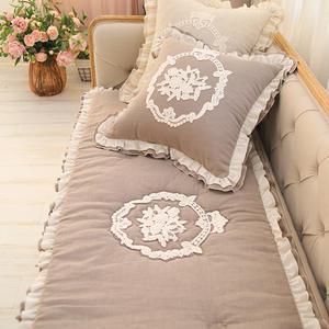 럭스 메종 레이스 린넨 프릴 쇼파패드 3인용