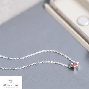 실버925 1월탄생석 별모양목걸이 레드타이니스타N