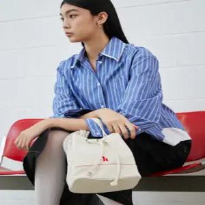 헤지스 액세서리 [생활방수][아이코닉] 캔버스 미니 버킷백 HJBA5EE02WT