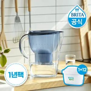 브리타 정수기 마렐라XL 3.5L 블루 1년팩 ( 기본필터 1입 + 추가필터 12개입)