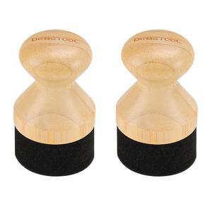 식품 등급 미네랄 오일 보드용 DEBTOOL 2팩 도마 오일 왁스 도포기 - 도마용 천연 대나무 도포기 나무 주걱 스푼 및 기타 식기